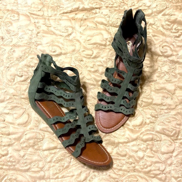 Carlos Santana Shoes - Army green strap sandles